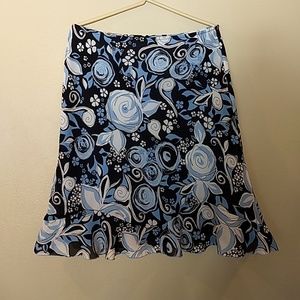 Black and blue floral skirt